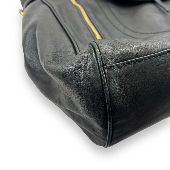 Marc By Marc Jacobs RARE Petal To The Metal Black Leather Gold Bird Tote Purse - Picture 15 of 16